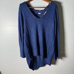 Democracy Sweater Blue Size XL Back Laced Feature